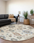 LOOMLAN Rugs Talitha Ivory Washable Indoor-Outdoor Rug