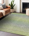 LOOMLAN Rugs Tanoura Green Washable Indoor-Outdoor Rug