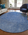 LOOMLAN Rugs Terra Navy Washable Indoor-Outdoor Rug