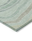 LOOMLAN Rugs Thalvyn Green Washable Indoor-Outdoor Rug