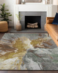 LOOMLAN Rugs Theodara Gold Washable Indoor-Outdoor Rug