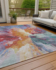 LOOMLAN Rugs Theodara Orange Washable Indoor-Outdoor Rug