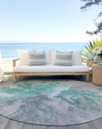 LOOMLAN Rugs Theodara Teal Washable Indoor-Outdoor Rug