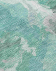 LOOMLAN Rugs Theodara Teal Washable Indoor-Outdoor Rug