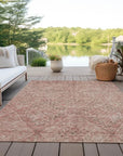 LOOMLAN Rugs Theodora Pink Washable Indoor-Outdoor Rug