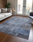 LOOMLAN Rugs Thornyx Gray Washable Indoor-Outdoor Rug