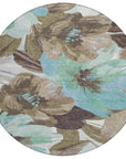 LOOMLAN Rugs Threadiva Brown Washable Indoor-Outdoor Rug
