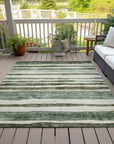 LOOMLAN Rugs Tramma Green Washable Indoor-Outdoor Rug