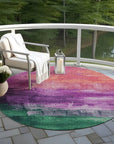 LOOMLAN Rugs Umberelle Purple Washable Indoor-Outdoor Rug