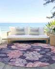 LOOMLAN Rugs Vashira Pink Washable Indoor-Outdoor Rug
