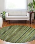LOOMLAN Rugs Velatrix Green Washable Indoor-Outdoor Rug