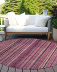LOOMLAN Rugs Velatrix Pink Washable Indoor-Outdoor Rug