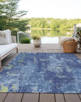 LOOMLAN Rugs Veldan Blue Washable Indoor-Outdoor Rug