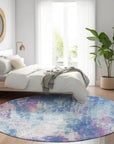 LOOMLAN Rugs Verentha Blue Washable Indoor-Outdoor Rug