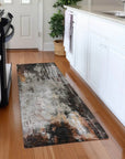 LOOMLAN Rugs Verentha Gray Washable Indoor-Outdoor Rug