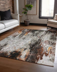 LOOMLAN Rugs Verentha Gray Washable Indoor-Outdoor Rug