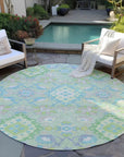 LOOMLAN Rugs Vespera Green Washable Indoor-Outdoor Rug