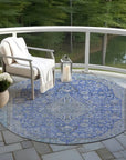 LOOMLAN Rugs Vexira Blue Washable Indoor-Outdoor Rug