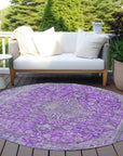 LOOMLAN Rugs Vexira Purple Washable Indoor-Outdoor Rug