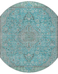 LOOMLAN Rugs Vexira Teal Washable Indoor-Outdoor Rug