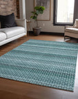 LOOMLAN Rugs Violina Teal Washable Indoor-Outdoor Rug