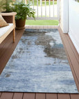 LOOMLAN Rugs Vionna Blue Washable Indoor-Outdoor Rug