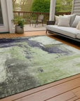 LOOMLAN Rugs Vionna Fern Washable Indoor-Outdoor Rug