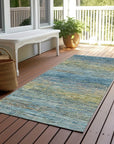 LOOMLAN Rugs Viya Blue Washable Indoor-Outdoor Rug
