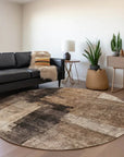 LOOMLAN Rugs Weavira Brown Washable Indoor-Outdoor Rug