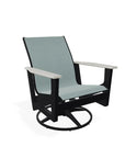 Wexler Sling Chat Height Swivel Rocker Polymer Arms - LOOMLAN - Telescope - Outdoor Accent Chairs