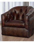 Uptown Sebastian Wild Child Leather Swivel Club Chair