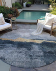 LOOMLAN Rugs Zailor Blue Washable Indoor-Outdoor Rug