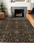 LOOMLAN Rugs Zara Black Washable Indoor-Outdoor Rug