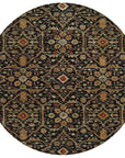 LOOMLAN Rugs Zara Black Washable Indoor-Outdoor Rug