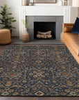 LOOMLAN Rugs Zara Blue Washable Indoor-Outdoor Rug