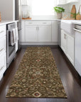 LOOMLAN Rugs Zara Brown Washable Indoor-Outdoor Rug