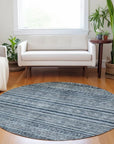 LOOMLAN Rugs Zaraxa Blue Washable Indoor-Outdoor Rug