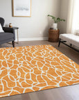 LOOMLAN Rugs Zarelia Orange Washable Indoor-Outdoor Rug