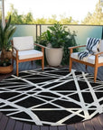 LOOMLAN Rugs Zephina Black Washable Indoor-Outdoor Rug