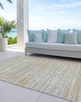 LOOMLAN Rugs Zephyna Green Washable Indoor-Outdoor Rug