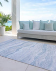 LOOMLAN Rugs Zevalyn Blue Washable Indoor-Outdoor Rug