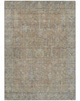 LOOMLAN Rugs Zia Brown Washable Indoor-Outdoor Rug