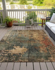 LOOMLAN Rugs Zuleya Green Washable Indoor-Outdoor Rug