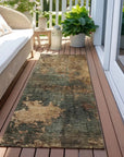 LOOMLAN Rugs Zuleya Green Washable Indoor-Outdoor Rug