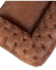 88" Caramel Brown Chesterfield Leather Sofa Made to Order - Uptown Sebastian