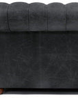 88" Vintage Black Chesterfield Leather Sofa Made to Order - Uptown Sebastian