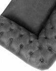 88" Vintage Grey Chesterfield Leather Sofa Made to Order - Uptown Sebastian