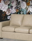 Alabama High Back Taupe Leather Sofa Made In the USA - Uptown Sebastian