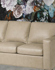 Alabama High Back Taupe Leather Sofa Made In the USA - Uptown Sebastian