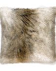 Alaskan Hawk Glam Faux Fur Ivory Large Throw Pillow With Insert - Uptown Sebastian